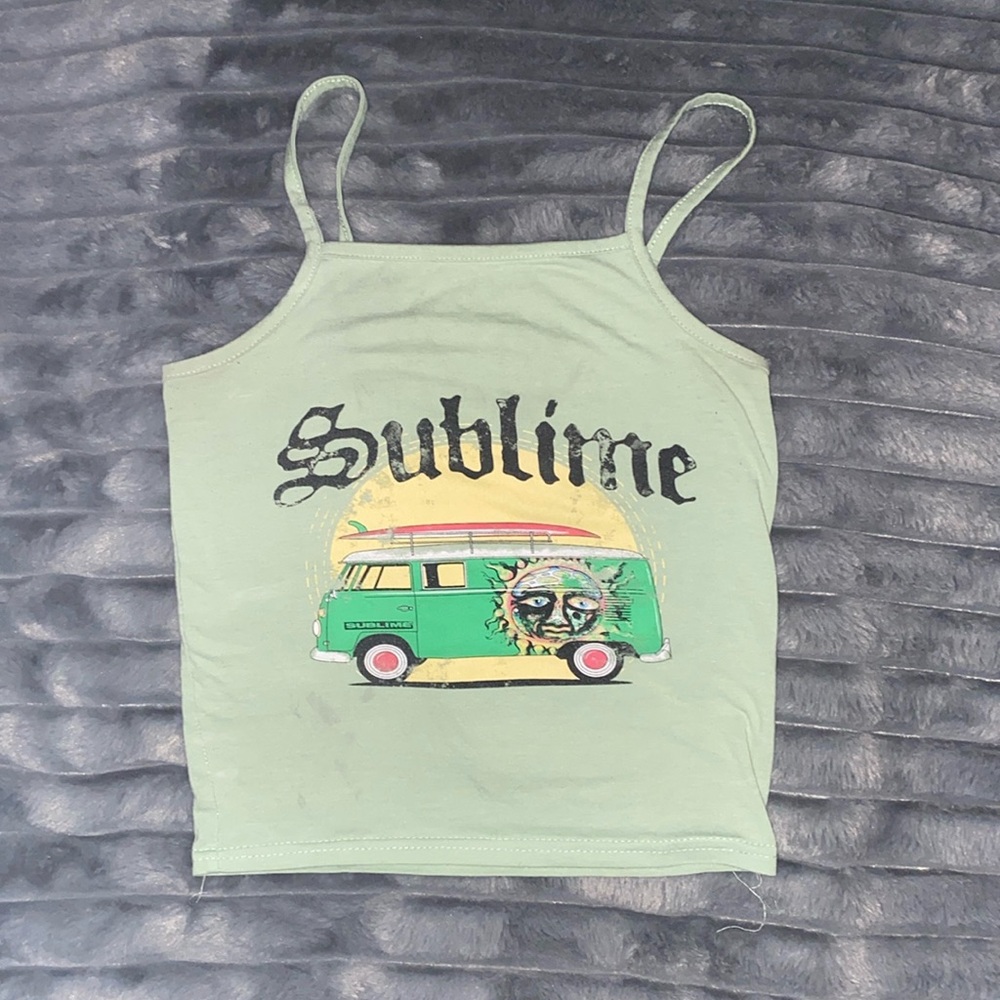 Green sublime crop top
